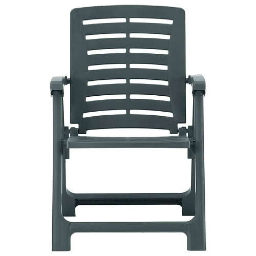 Maison Chic Lot de 2 Chaises de jardin,Fauteuil d'extérieur Plastique Vert -MN40950