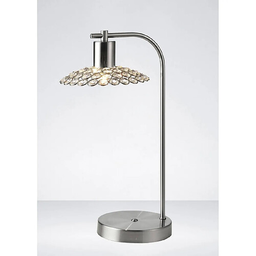 Luminaire Center Lampe de Table Ellen 1 Ampoule nickel satiné/cristal