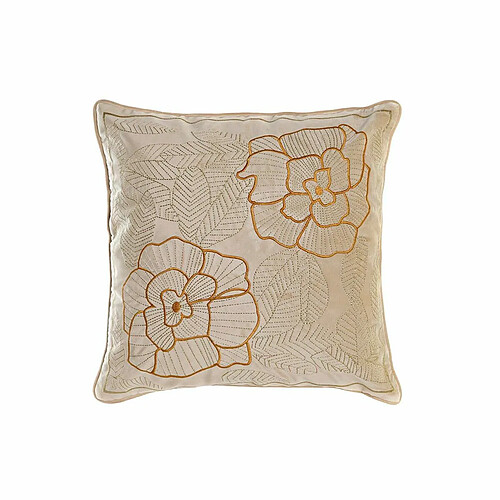 Coussin DKD Home Decor Doré 45 x 10 x 45 cm Fleurs