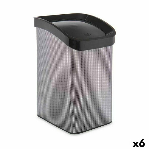 Berilo Corbeille à papier Basculant Gris foncé Plastique 12 L (6 Unités)