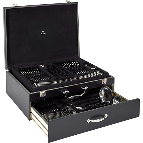 Cook Concept Ménagère 84 pièces en inox coffret en bois avec tiroir.