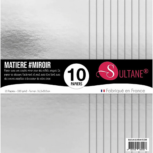 Sultane A 10 papiers Scrapbooking Argent - 250g/m2 - H : 30,5 cm