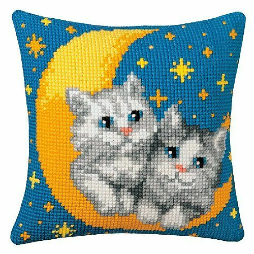 Vervaco coussin au point de croix chatons