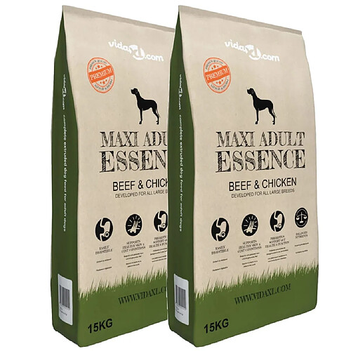 vidaXL Nourriture pour chiens Maxi Adult Essence Beef&Chicken 2pc 30kg