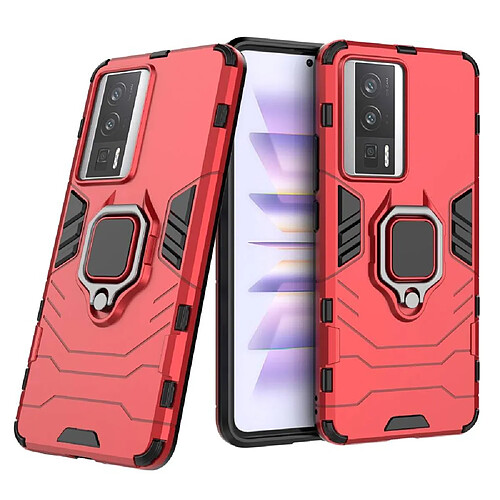 Htdmobiles Coque pour Xiaomi Poco F5 Pro 5G / Redmi K60 / K60 Pro - housse etui rigide anti choc + film ecran - ROUGE