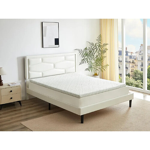 Vente-Unique Surmatelas 160 x 200 cm mémoire de forme coutil bambou ép.5cm - LUFFY de NATUREA