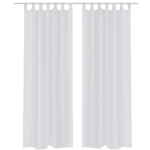 vidaXL Rideau fin Blanc 140x175 cm 2 pcs