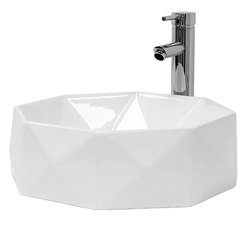 ML-Design Lavabo en céramique pour salle de bain lavabo en forme de diamant Ø 42x13,5 cm