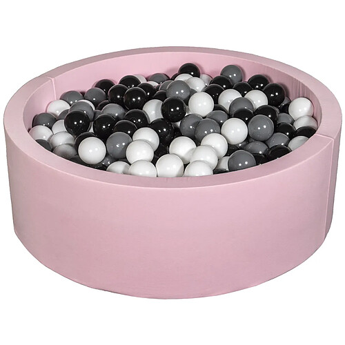 Velinda Piscine à balles Aire de jeu + 450 balles rose noir,blanc,gris