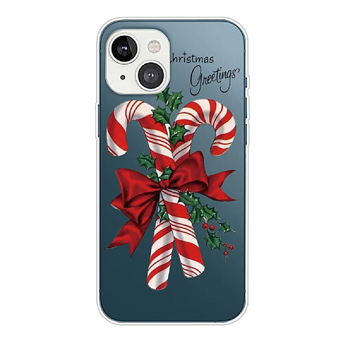 Coque en TPU antichoc, motif de Noël, antichute pour votre iPhone 14 Plus - Cannes de bonbons de Noël