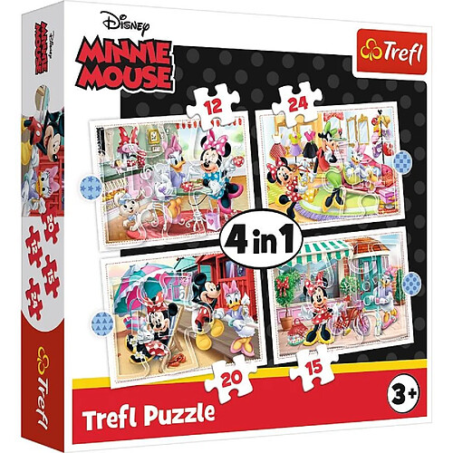 Trefl 12 à 24 Pièces 4 Sets pour Enfants à partir de 3 Ans Puzzle, 34355, Minnie avec des Amis Minnie Disney