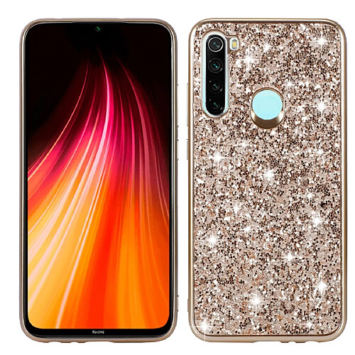 Wewoo Coque Pour Xiaomi Redmi Note 8 TPU antichoc en poudre scintillante Or