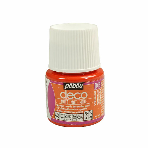 Pebeo Peinture acrylique opaque mate - Rouge vermillon - 45 ml