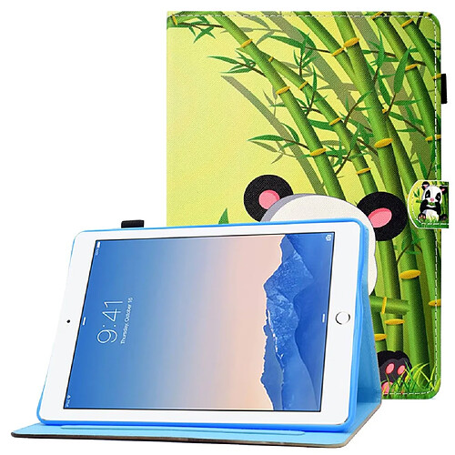 Etui en PU motif de couture avec support et porte-carte pour votre iPad Air (2013)/Air 2/9.7-pouces (2017)/(2018) - Panda