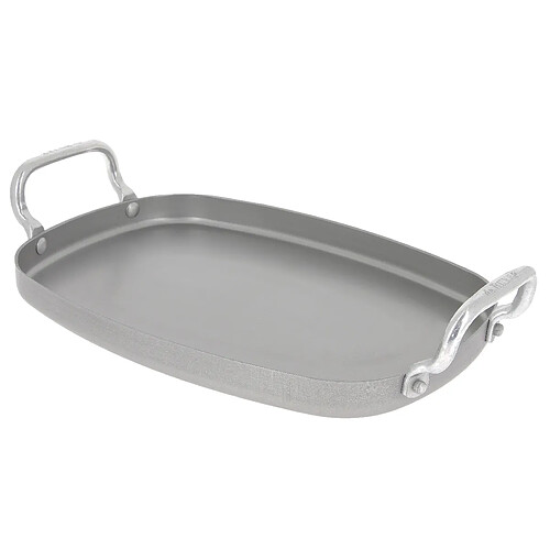 de Buyer Plancha lisse à anses alu droites minéral B 38x26cm