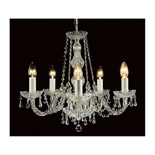 Lumière Chandelier sans abats jours Modra Chrome 5 ampoules 46cm