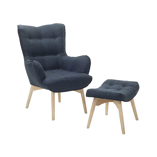 Beliani Fauteuil VEJLE Bleu foncé