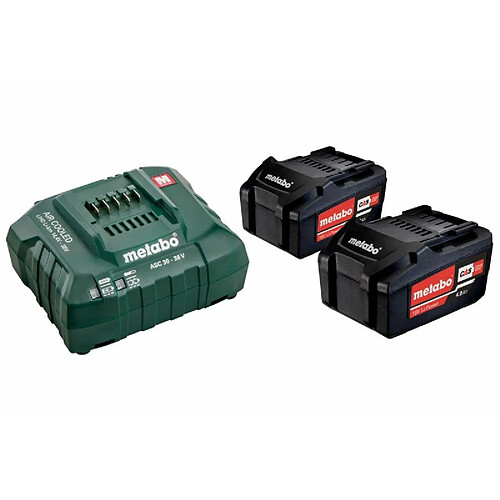 Set de base 2 batteries Metabo LiPower 18 V 52 Ah chargeur ASC 145