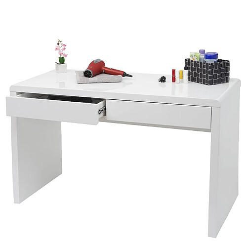 Mendler Coiffeuse HWC-G51, coiffeuse table cosmétique, blanc brillant ~ 100x60cm