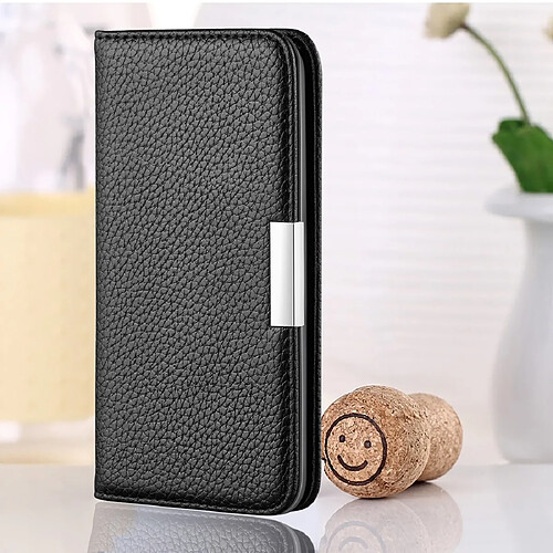 Wewoo Housse Coque Etui à rabat horizontal en cuir avec texture pour litchi iPhone XR support et fentes cartes Noir