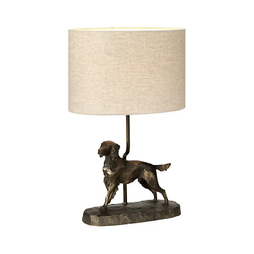 Elstead Lighting Lampe de table Rufus Résine,toile de jute Patine Bronze