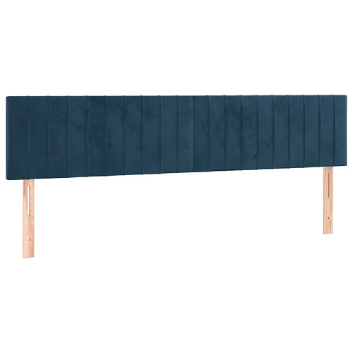 Maison Chic Lot de 2 Têtes de lit design Bleu pour chambre - Décoration de lit foncé 90x5x78/88 cm Velours -MN21258