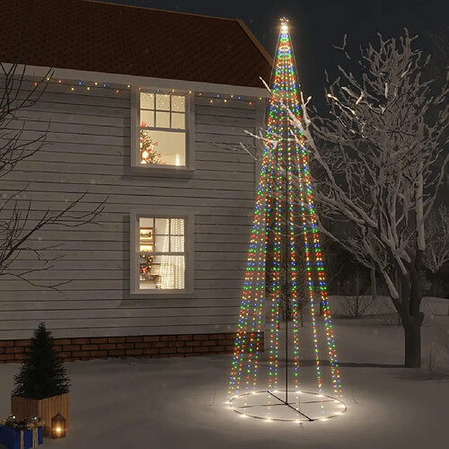 vidaXL Arbre de Noël cône 1134 LED Colorées 230x800 cm