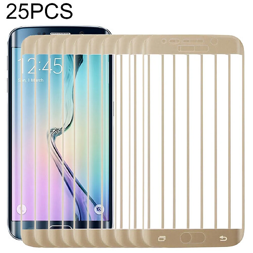 Wewoo Film de verre trempé 25 PCS Pour Galaxy S6 Bord 0.3mm 9H Dureté De Surface 3D Incurvée Couverture De Antidéflagrant Or