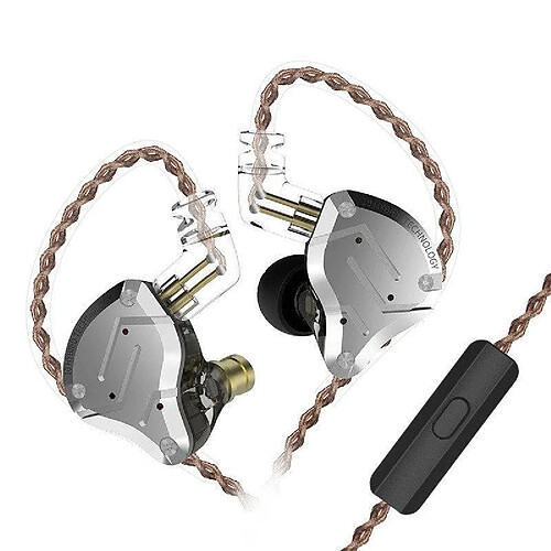 Chrono Écouteurs intra-auriculaires Moniteur d'oreille à isolation phonique HiFi Écouteurs Yinyoo Bass HiFi avec armature équilibrée hybride 1DD 1BA et câble de prise audio détachable de 3,5 mm(gris)