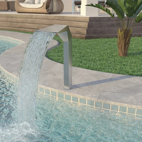 vidaXL Fontaine d'étang Acier inoxydable 50 x 30 x 90 cm Argenté