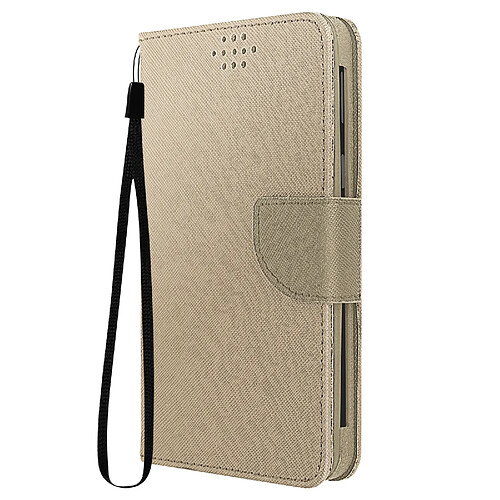 Avizar Etui universel Smartphone 139 x 71 mm avec Porte-cartes Fancy Style doré