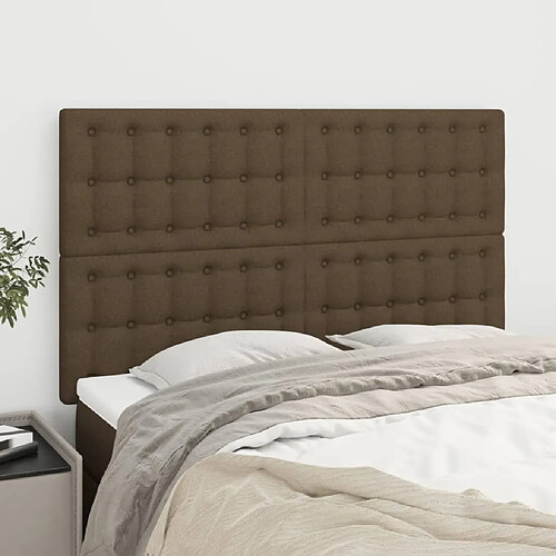 vidaXL Têtes de lit 4 pcs Marron foncé 72x5x78/88 cm Tissu