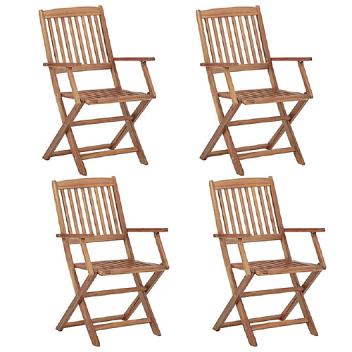 vidaXL Chaises pliables d'extérieur lot de 4 Bois d'acacia solide