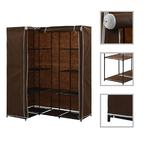 vidaXL Garde-robe d'angle Marron 130x87x169 cm