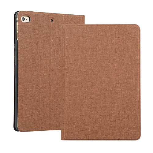 Wewoo Housse Étui Coque en cuir à rabat horizontal TPU Textile pour iPad Mini 2019 et 4avec support Marron