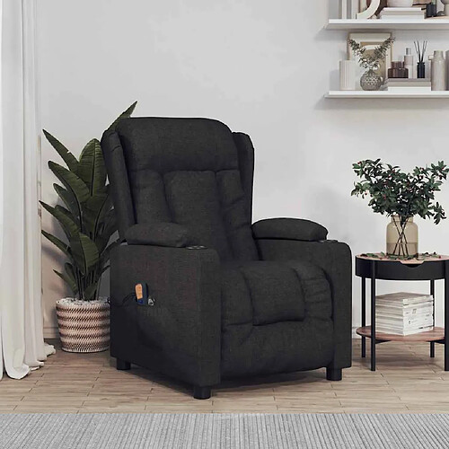 vidaXL Fauteuil électrique de massage Noir Tissu