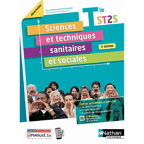 Sciences et techniques sanitaires et sociales, terminale ST2S : i-manuel 2.0, livre + licence élève