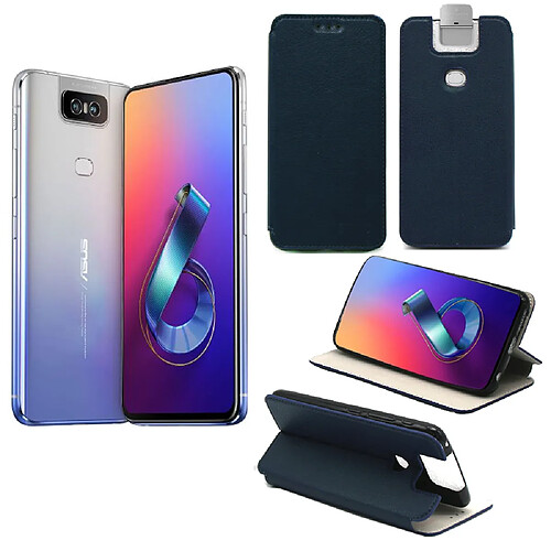 Xeptio Asus Zenfone 6 ZS630KL Etui coque bleu pochette Slim