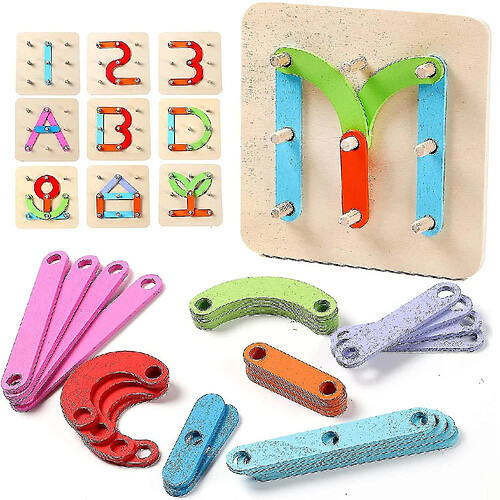 Universal Lettres en bois numérotées puzzles éducatifs empilement blocs jouets jouets