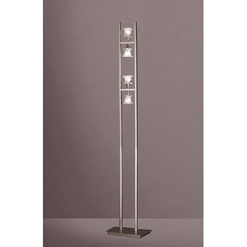 Luminaire Center Lampadaire Salomon 4 Ampoules G9, nickel satiné