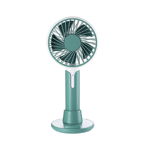 2 En 1 Mini Ventilateur Portable De Bureau Creative USB Petit Ventilateur Vent de Réglage à Trois Vitesses avec Support de Téléphone Portable-Vert