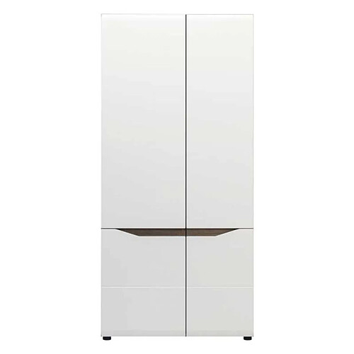 Dansmamaison Armoire 2 portes battentes Blanc/Chêne - ONIEL