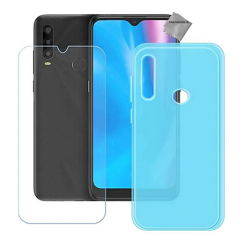 Htdmobiles Coque silicone gel fine pour Alcatel 1S (2020) + film ecran - BLEU