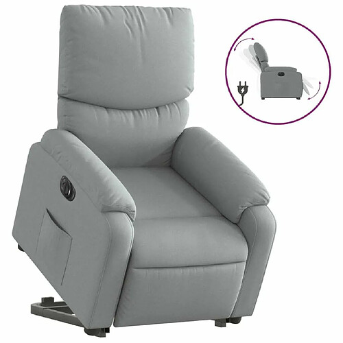 Maison Chic Fauteuil Relax pour salon, Fauteuil inclinable électrique gris clair tissu -GKD32786