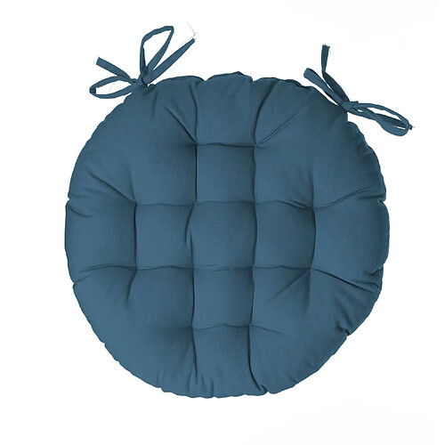 Atmosphera, Createur D'Interieur Galette de chaise ronde Alix - Diam. 38 cm - Bleu