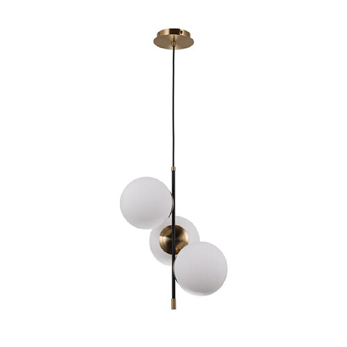 Luminaire Center Suspension Stelia Verre,acier,aluminium Bronze antique, noir mat