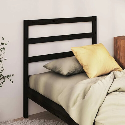 Maison Chic Tête de lit scandinave pour lit adulte,Meuble de chambre Noir 106x4x100 cm Bois massif de pin -MN48211