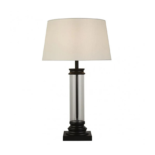 Searchlight Lampe de table Pedestal Verre,plastique,tissu,acier doux blanc,noir,Transparent 1 ampoule 49,5cm