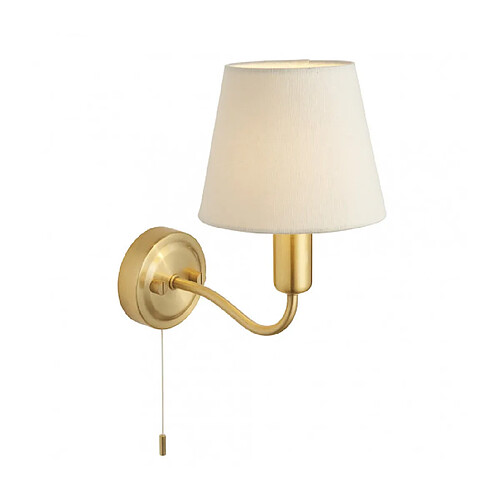 Endon Lampe avec abat jour Conway Acier,tissu Plaque Laiton en satin,tissu ivoire 1 ampoule 24cm