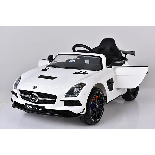 MERCEDES Véhicule électrique pour enfant 12V blanc SLS AMG FAST AND BABY